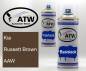 Preview: Kia, Russett Brown, AAW: 400ml Sprühdose + 400ml Klarlack - Set, von ATW Autoteile West.